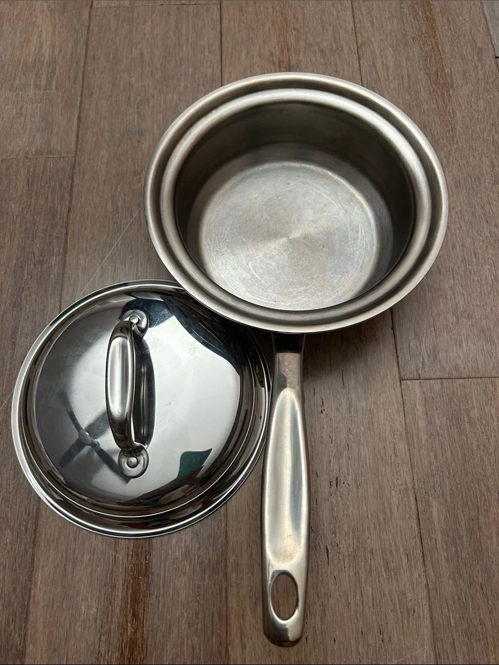 360 cookware Stainless Steel Saucepan with Lid - Silver 1 quart